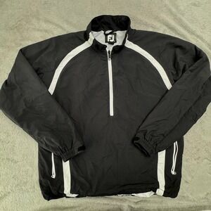 FootJoy‎ Quarter Zip Pullover Men's Size Large Long Sleeve Black/White